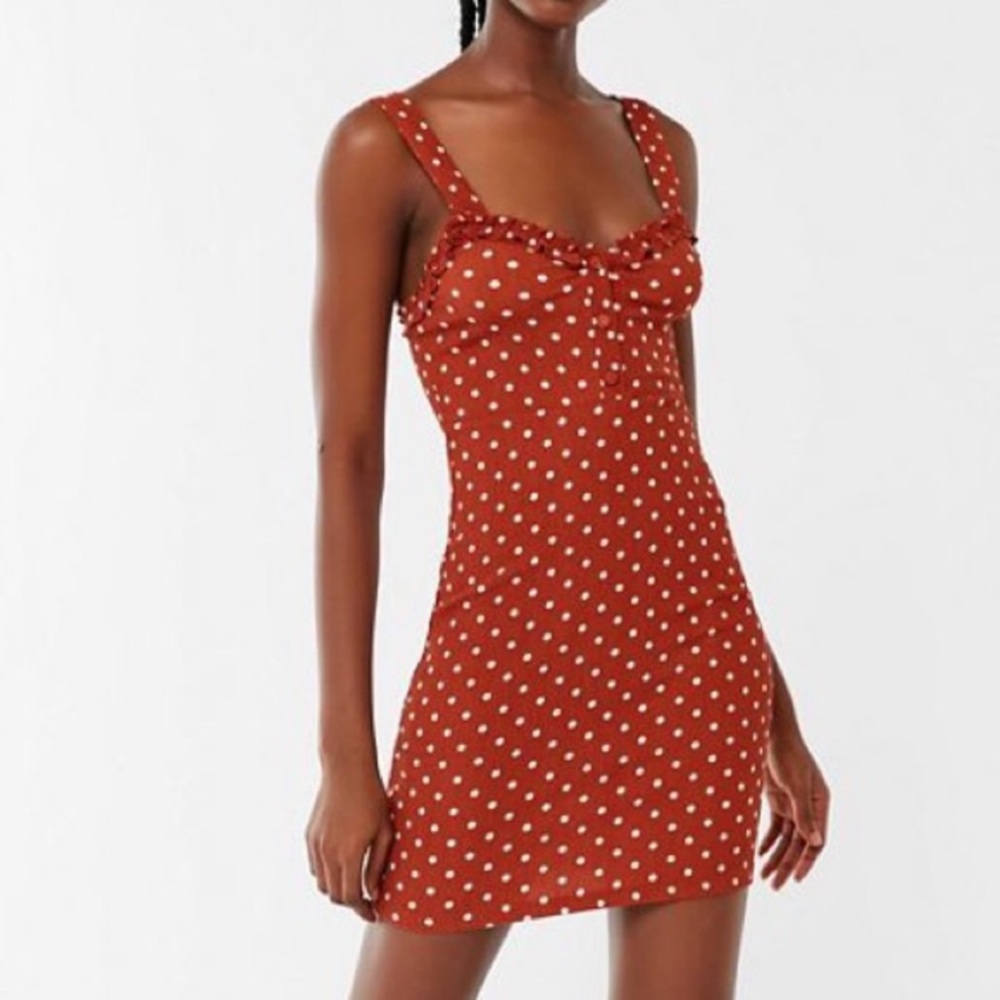 UO Vivienne Ruffle Trim Bodycon Dress
